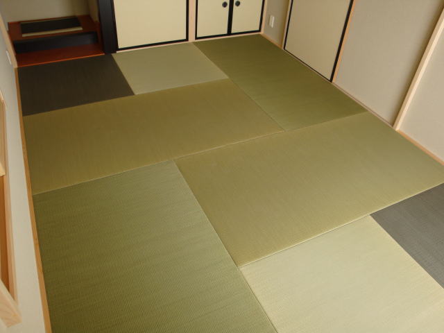 6畳モダン乱敷き畳床暖房用15ミリ厚縁無し畳